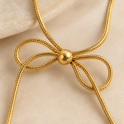 Celeste Bow Pendant Necklace – 18K Gold-Plated