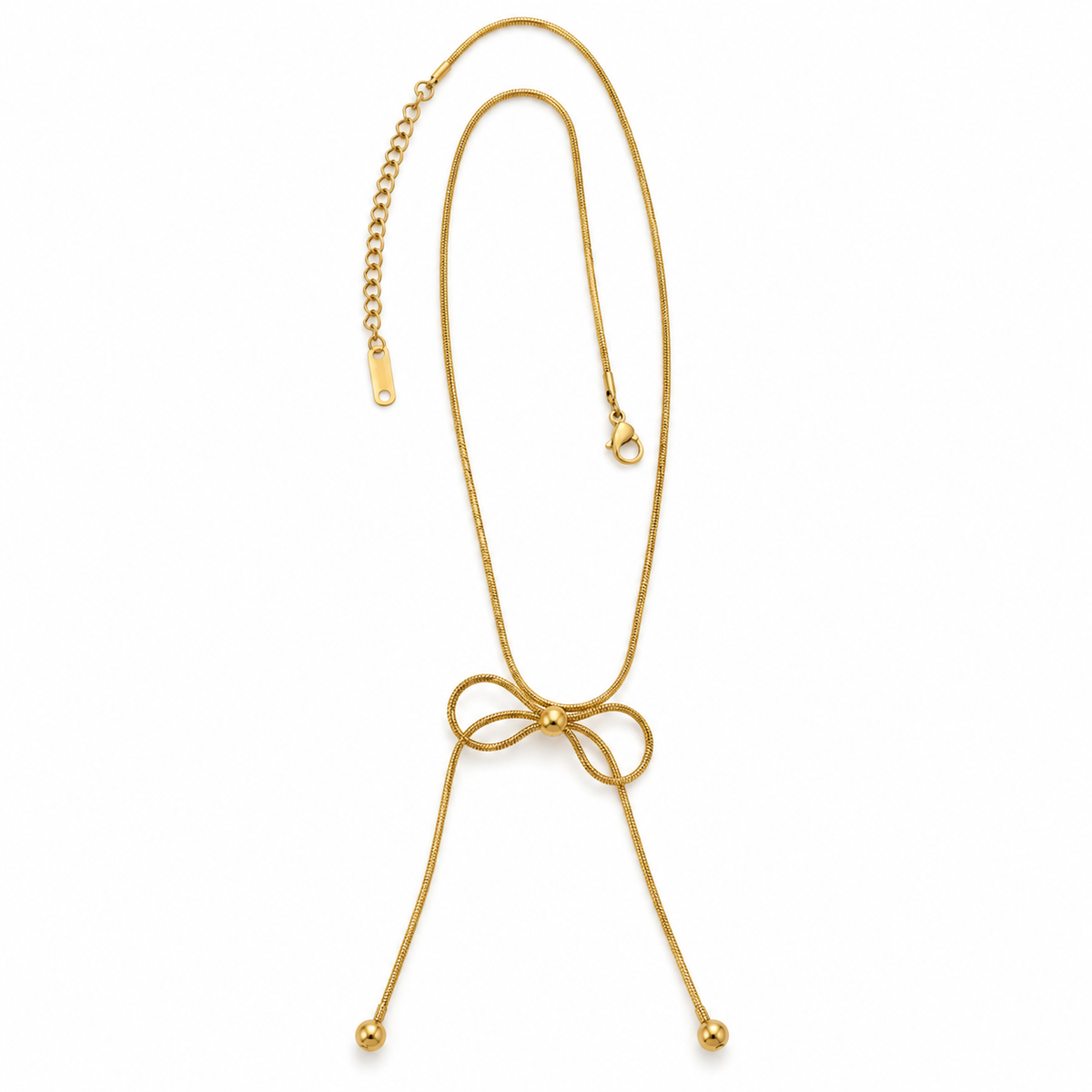 Celeste Bow Pendant Necklace – 18K Gold-Plated