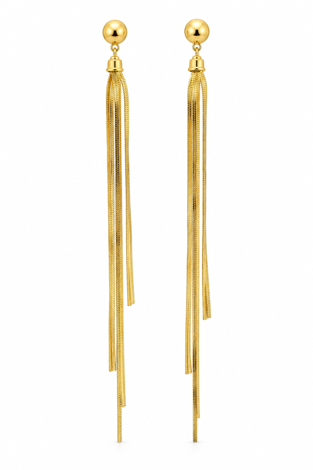 Elegant Multi-Chain Tassel Earrings – 18K Gold-Plated