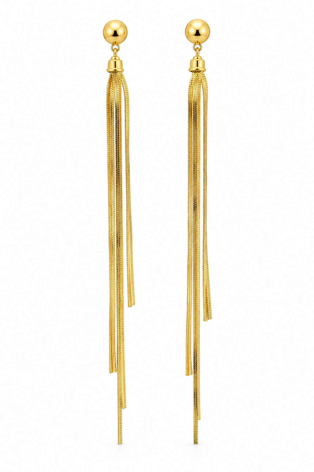 Elegant Multi-Chain Tassel Earrings – 18K Gold-Plated