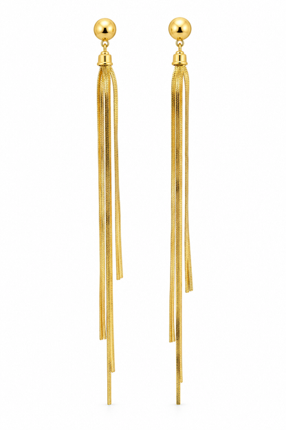 Elegant Multi-Chain Tassel Earrings – 18K Gold-Plated