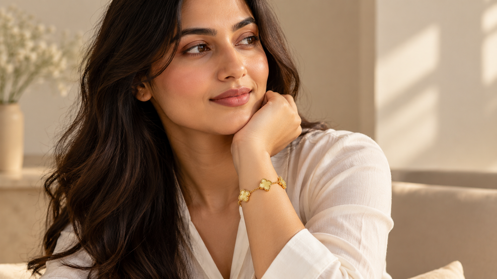 Clover Charm Bracelet – 18K Gold-Plated