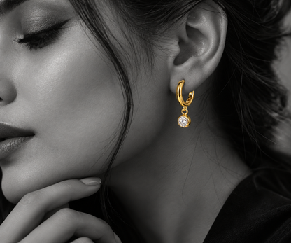 Aurelia 18K Gold-Plated Crystal Hoop Earrings