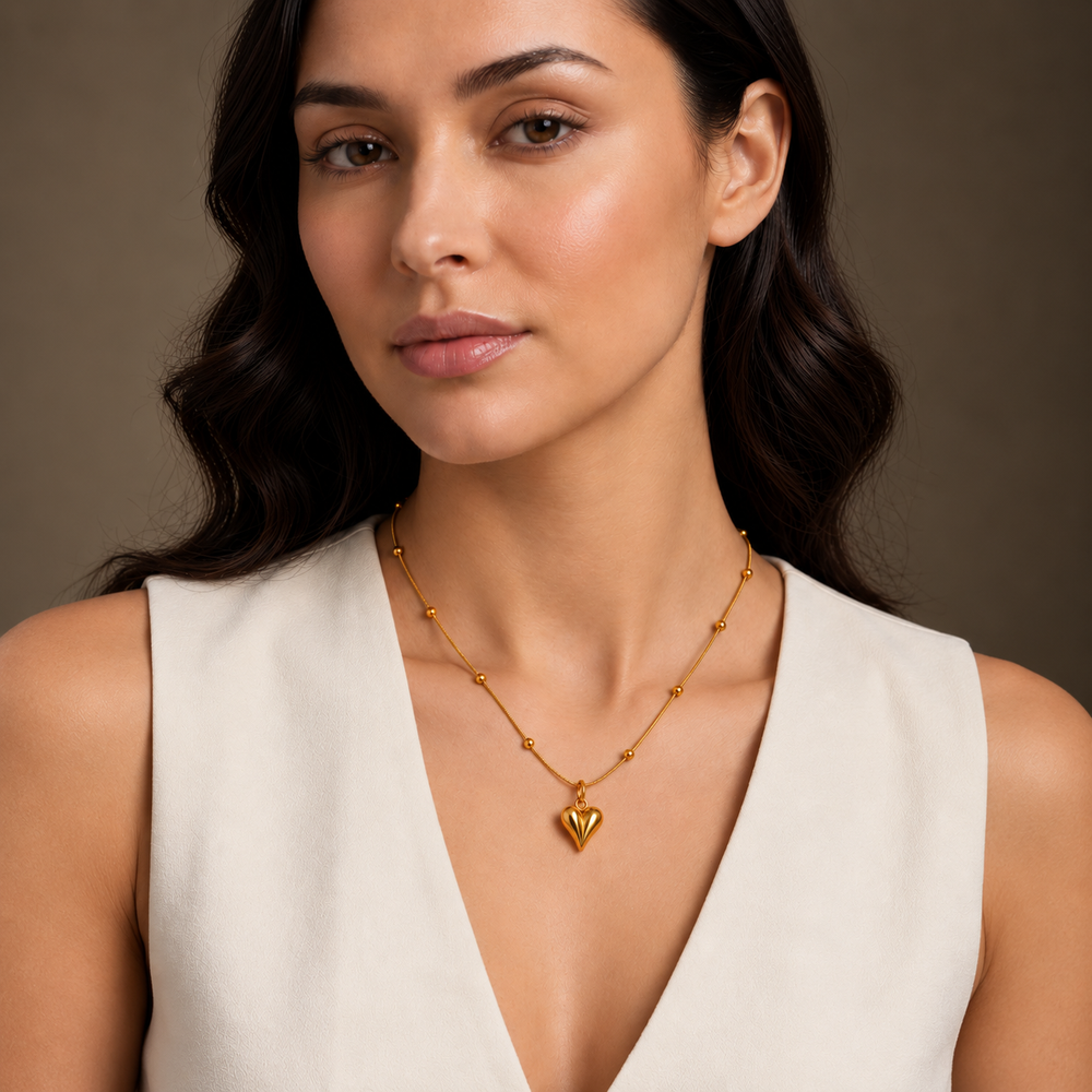 Amore Beaded Heart Necklace
