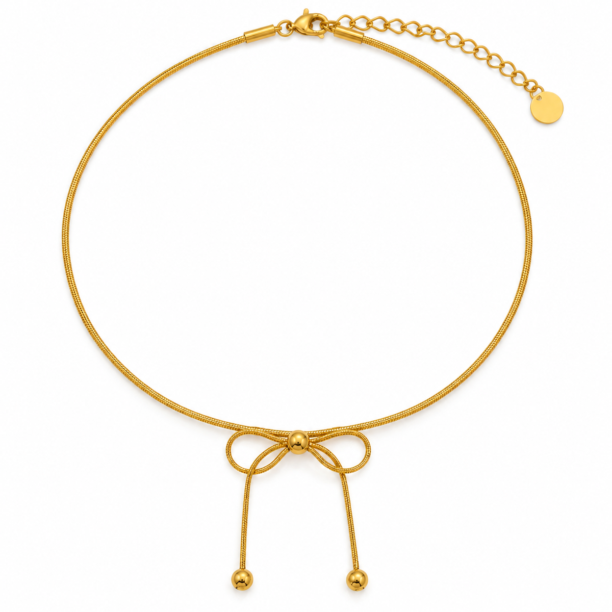 Bow Lariat Necklace – 18K Gold-Plated
