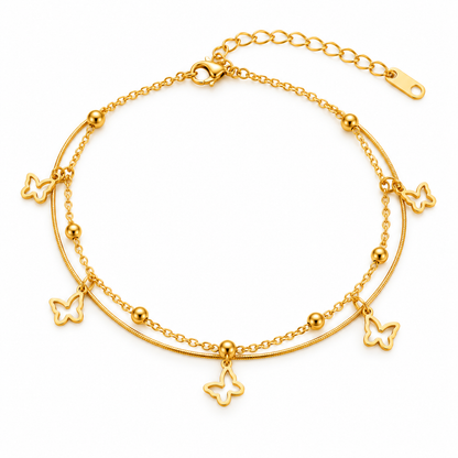 Amara 18K Gold-Plated Butterfly Charm Bracelet