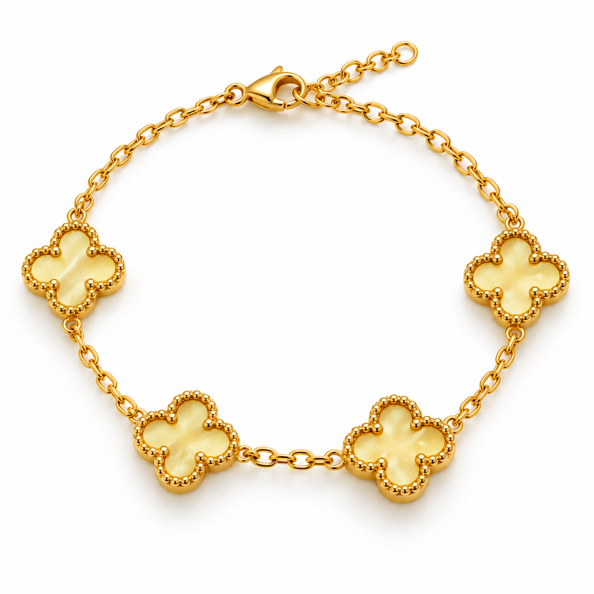 Clover Charm Bracelet – 18K Gold-Plated