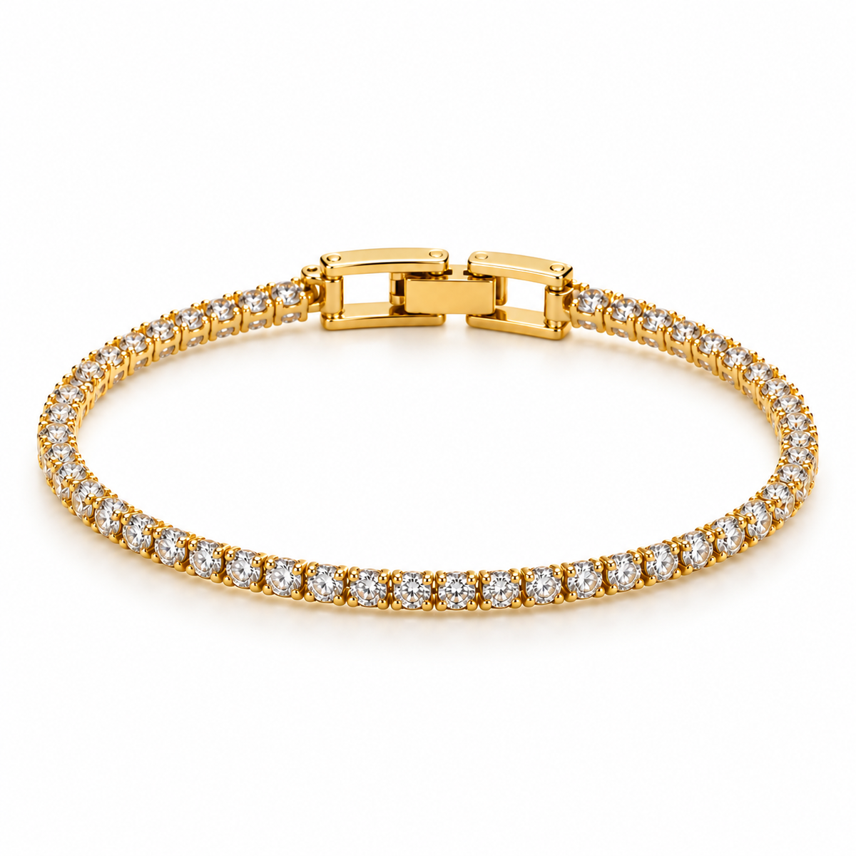 Classic Tennis Bracelet – 18K Gold-Plated