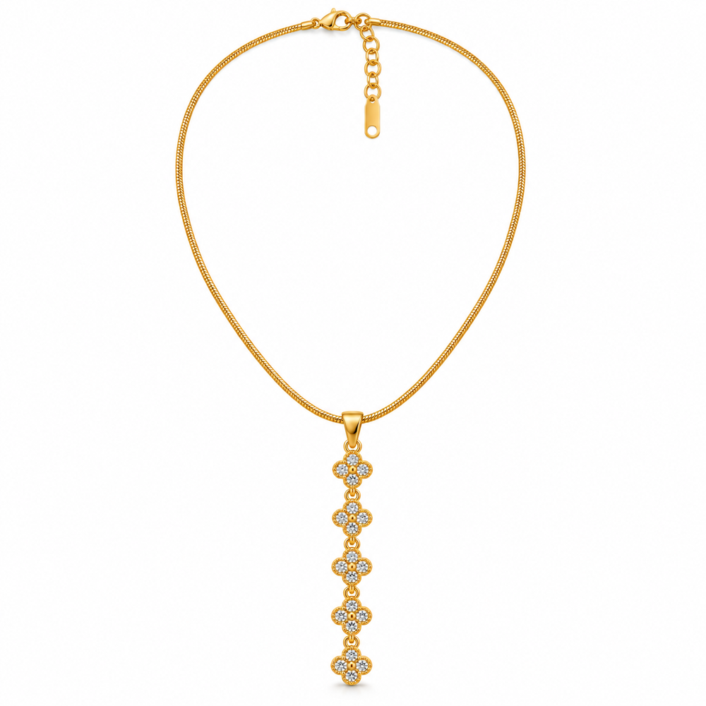 Aurelia 18K Gold-Plated Floral Drop Necklace