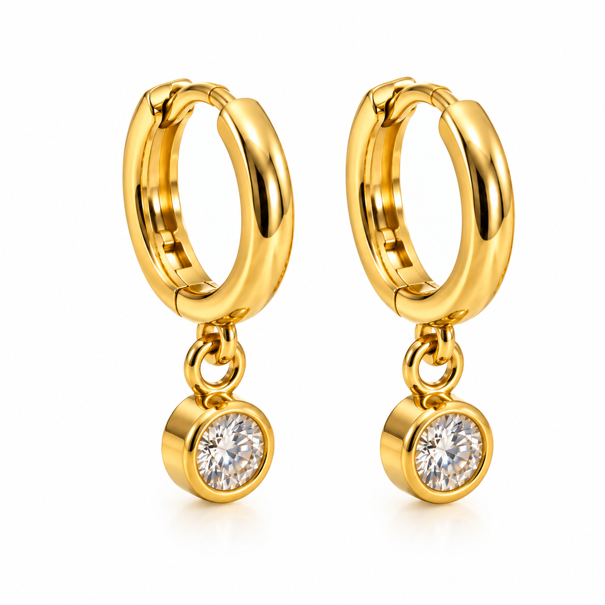 Aurelia 18K Gold-Plated Crystal Hoop Earrings
