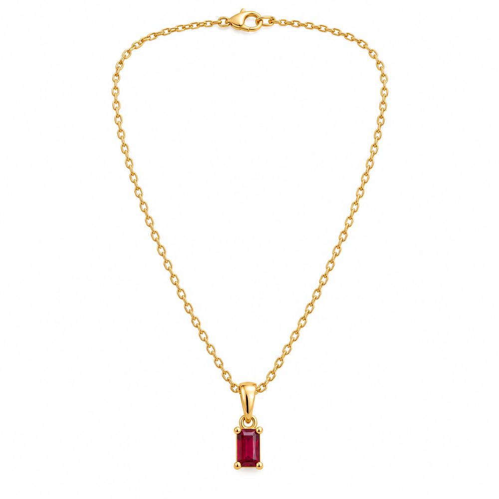 Ruby 18K Gold-Plated Pendant Necklace