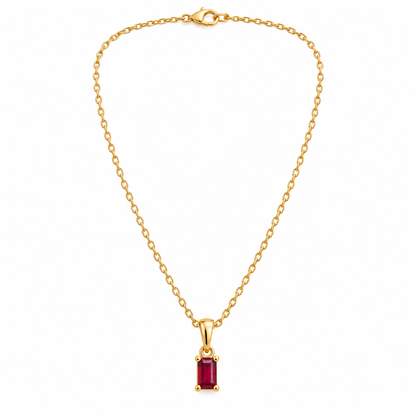 Ruby 18K Gold-Plated Pendant Necklace