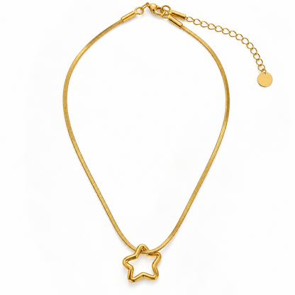 Minimal Star Pendant Necklace – 18K Gold-Plated