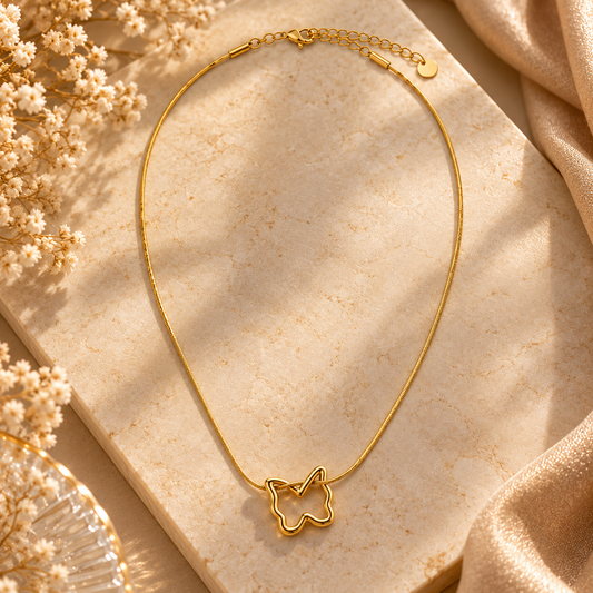 Amara 18K Gold-Plated Butterfly Pendant Necklace
