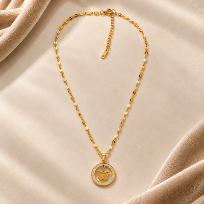 Celeste Butterfly Medallion Necklace