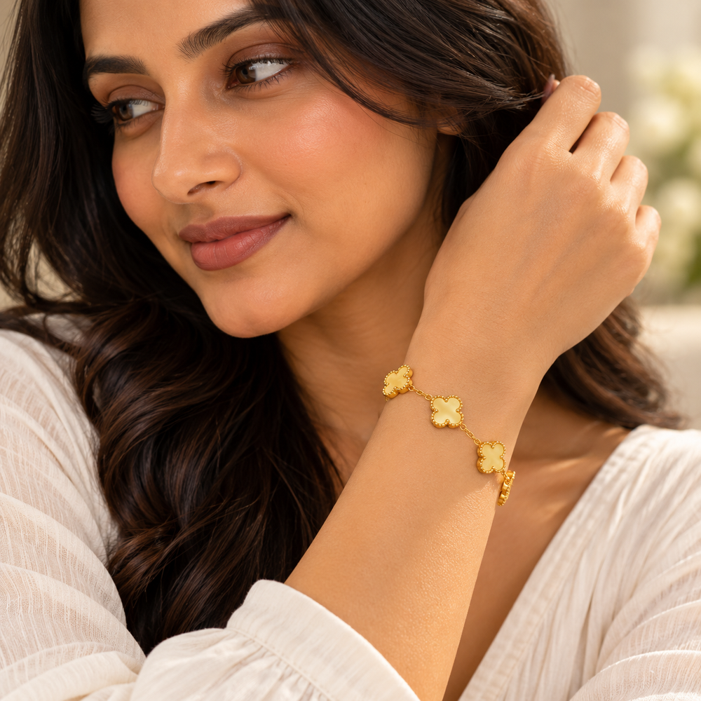 Clover Charm Bracelet – 18K Gold-Plated