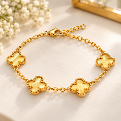 Clover Charm Bracelet – 18K Gold-Plated