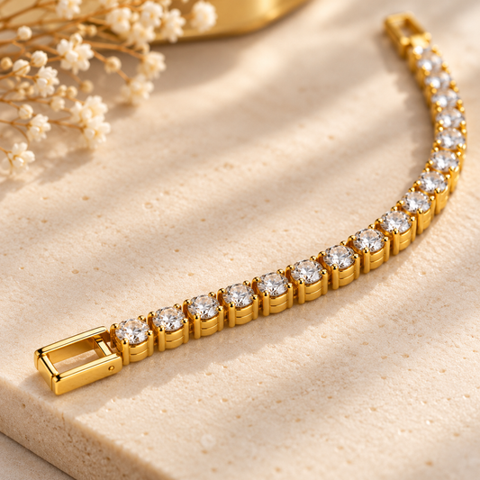 Aurelia 18K Gold-Plated Crystal Tennis Bracelet