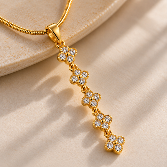 Aurelia 18K Gold-Plated Floral Drop Necklace