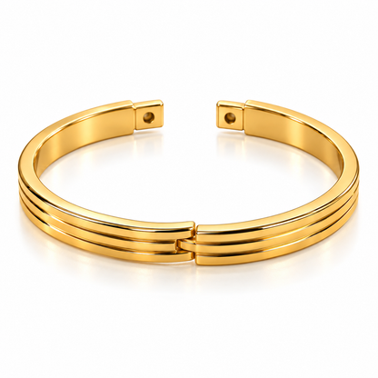Triple-Line Minimalist Cuff – 18K Gold-Plated